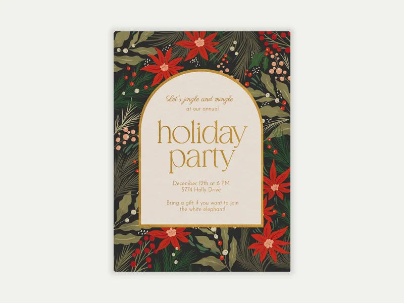 Poinsettia & Pine - office_holiday - Invitation