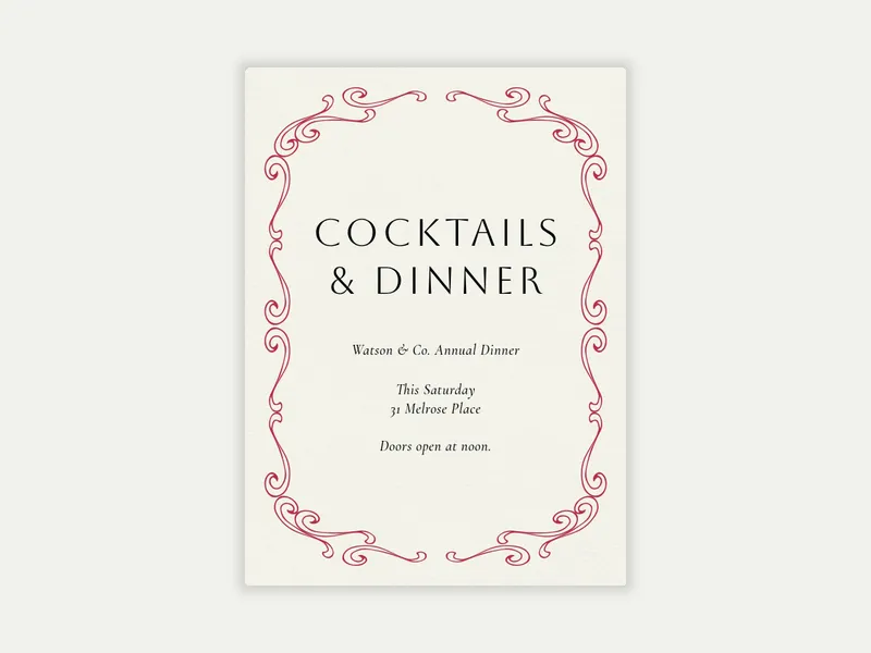 Swirling Border - networking - Invitation