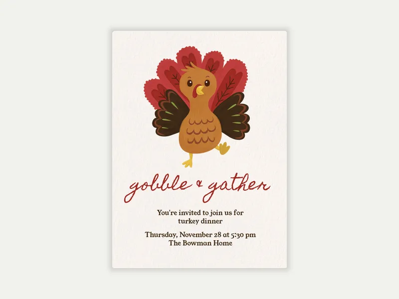 Turkey Thanksgiving - friendsgiving - Invitation
