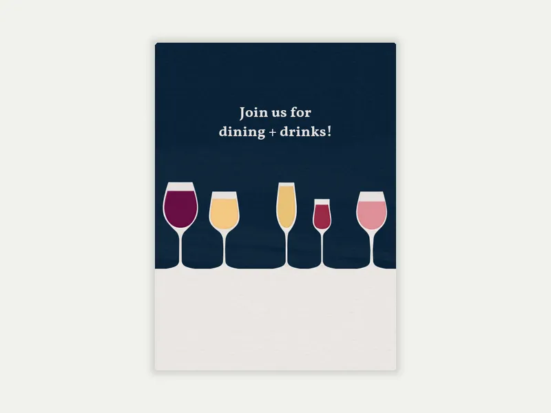 Five Glass Cheers - dinner_party - Invitation