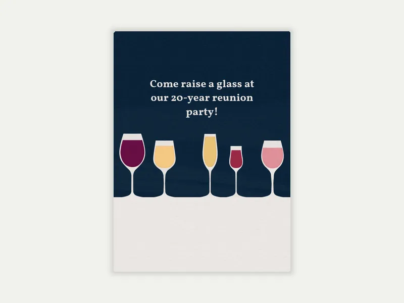 Five Glass Cheers - reunions - Invitation