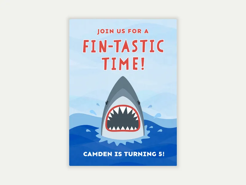 Totally Fin-tastic - pool_party - Invitation