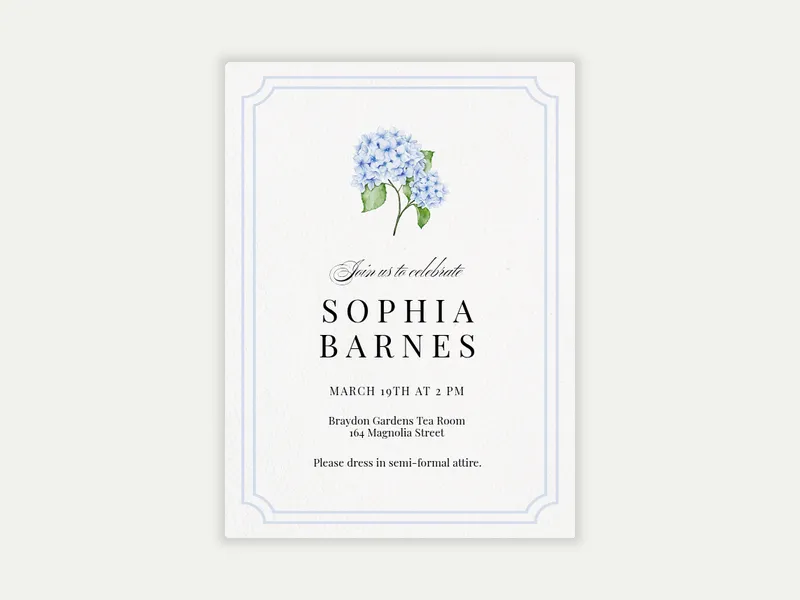 Delicate Blooms Invitation free template design