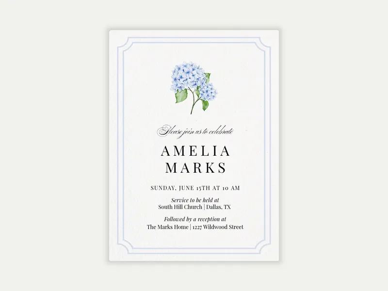 Delicate Blooms Invitation free template design