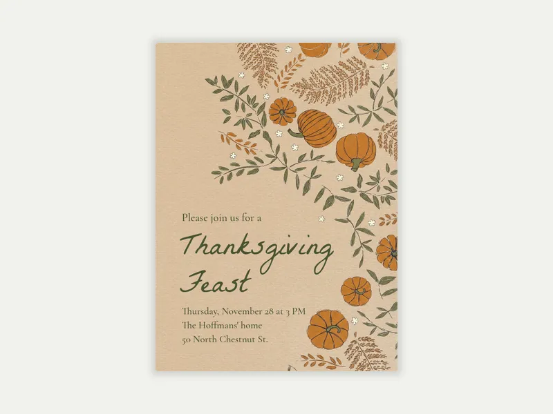 Gourd-geous Wildlife - thanksgiving - Invitation