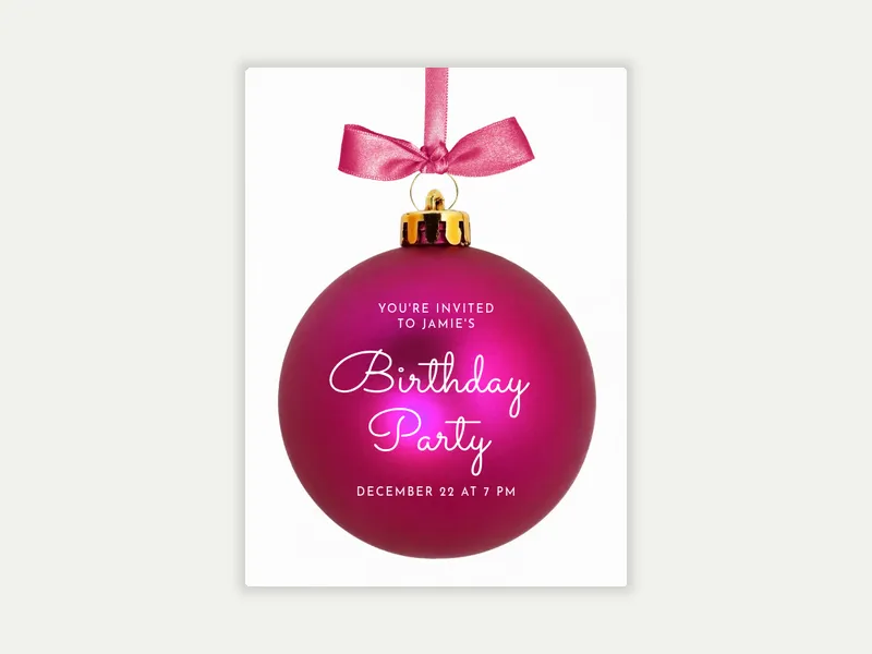 Dangling Ornament - birthday_milestones - Invitation