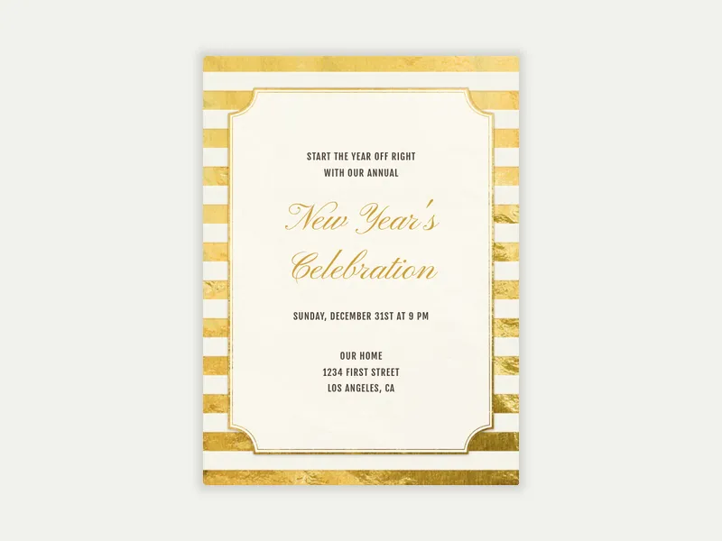 Stripped Frame - new_years - Invitation