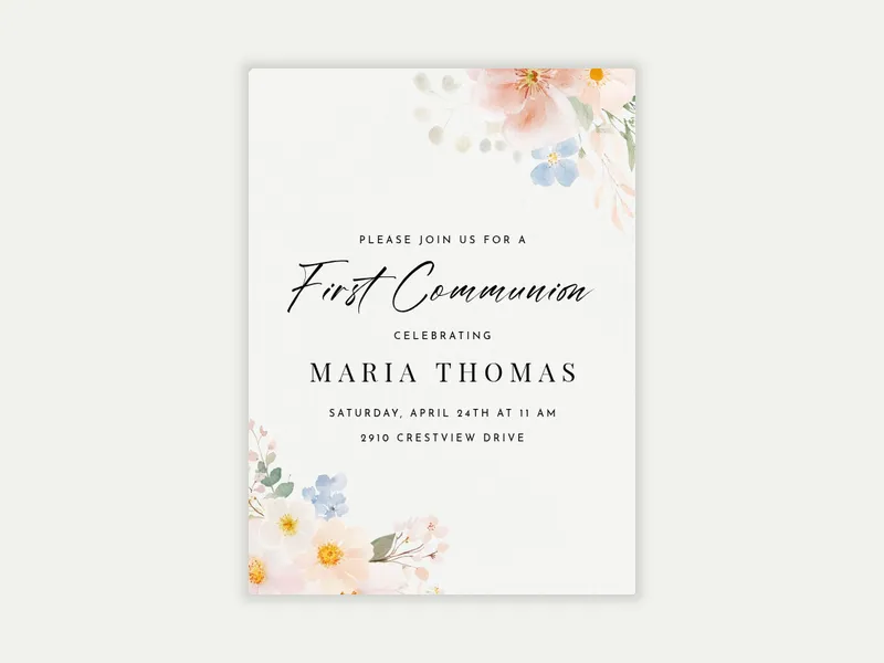 Blossom Corner - religious - Invitation