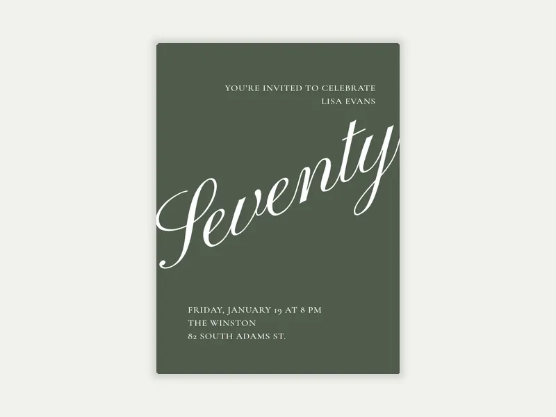 Cursive Numbers Invitation free template design
