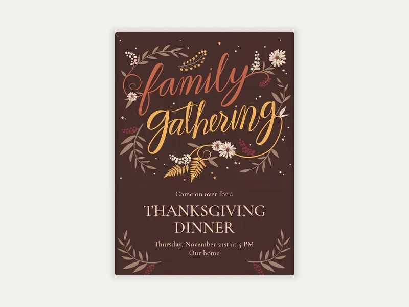 Family Gathering - thanksgiving - Invitation