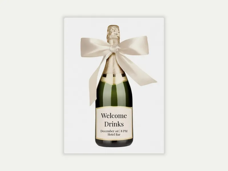 Bows & Bubbly Invitation free template design