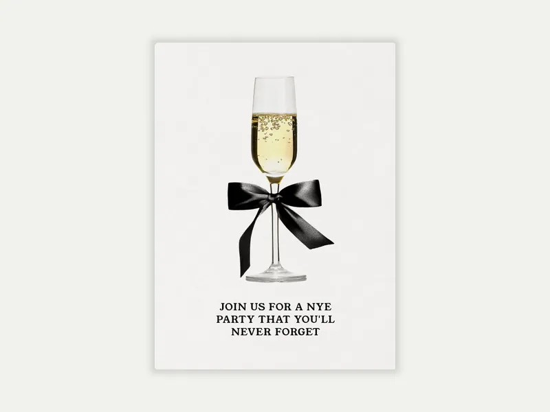 Bubbles & Bow - new_years - Invitation