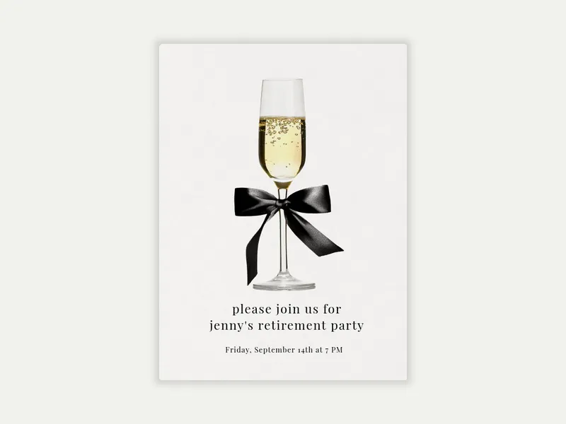 Bubbles & Bow - retirement_farewell - Invitation