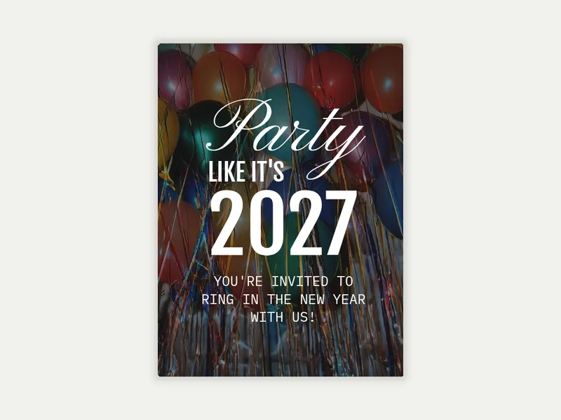 Ceiling Balloons - new_years - Invitation