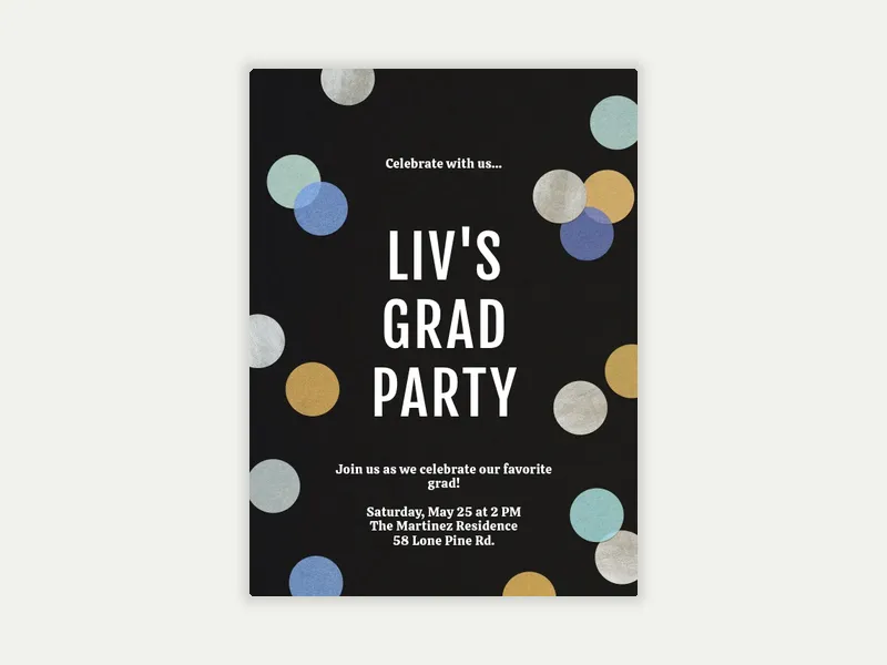 Confetti Time - graduation - Invitation