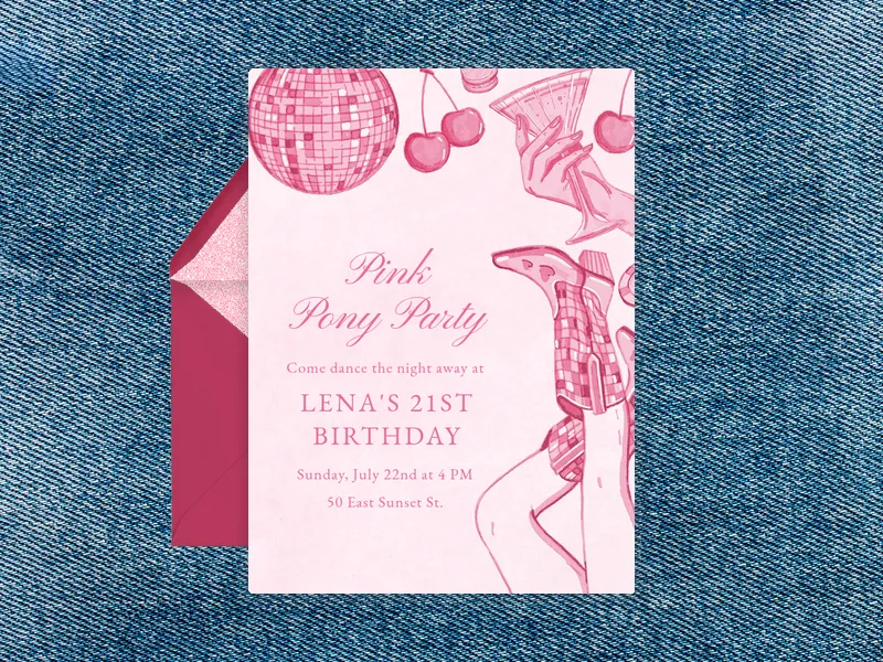 Pink Ponies - summer - Invitation