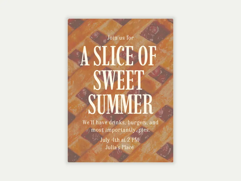 Pie Close-Up - summer - Invitation