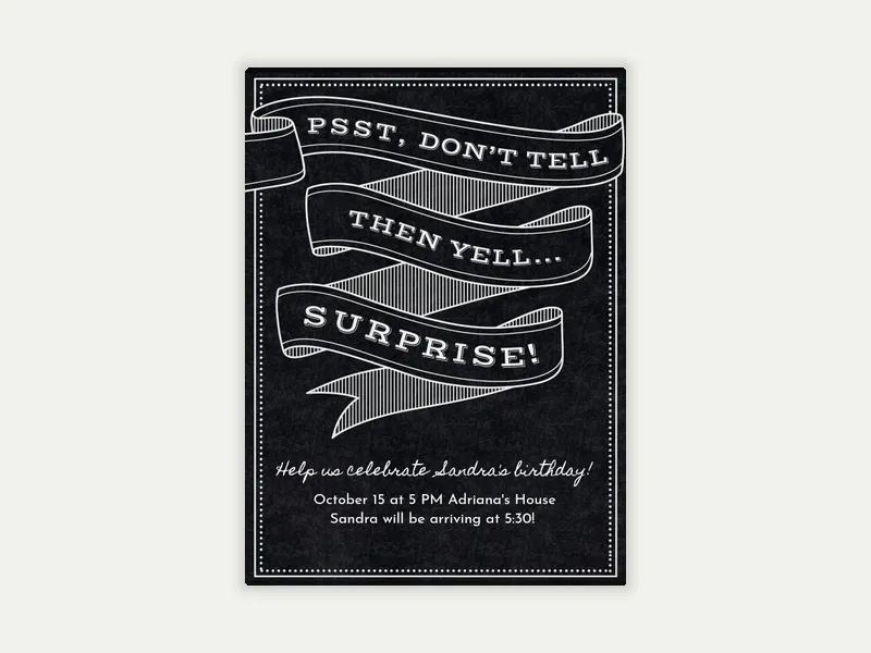 Psst... Don't Tell! - surprise_party - Invitation