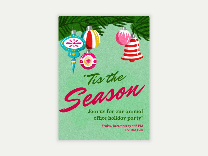 Tis the Season Branches - office_holiday - Invitation