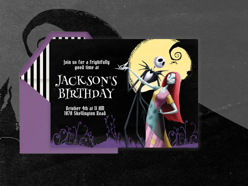 Tim Burton’s The Nightmare Before Christmas: Jack & Sally - birthday_forkids - Invitation