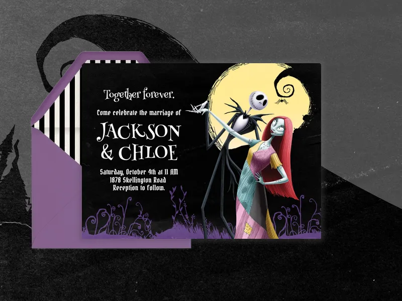 Tim Burton’s The Nightmare Before Christmas: Jack & Sally - featured - Invitation