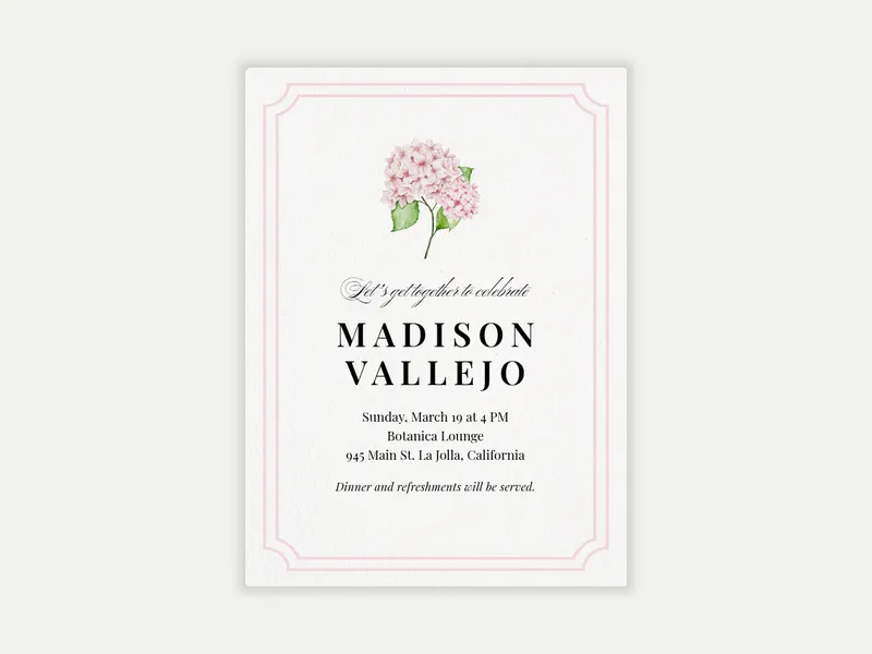 Delicate Blooms Invitation free template design