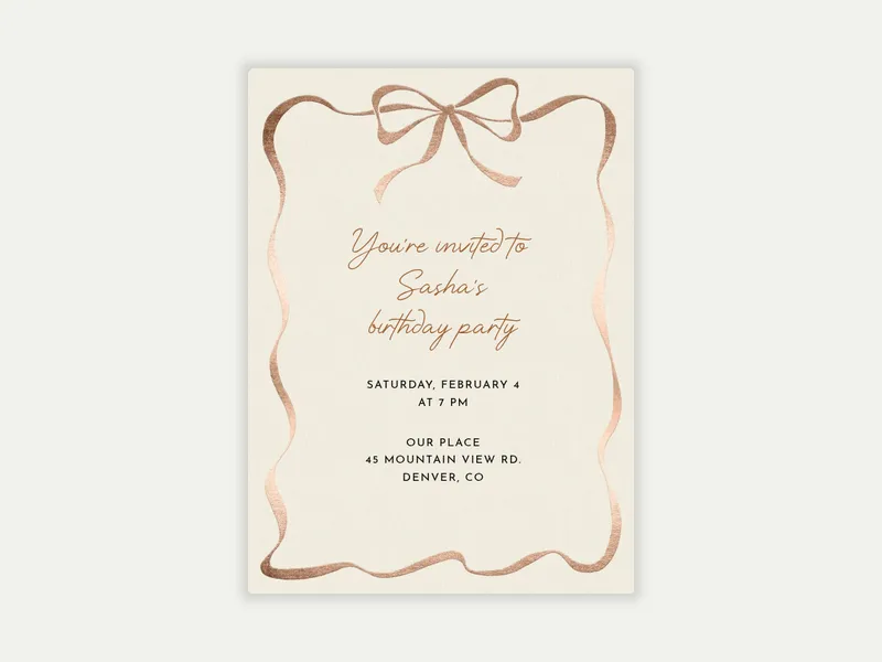Foiled Ribbon - birthday_foradults - Invitation