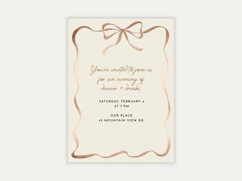 Foiled Ribbon - housewarming - Invitation