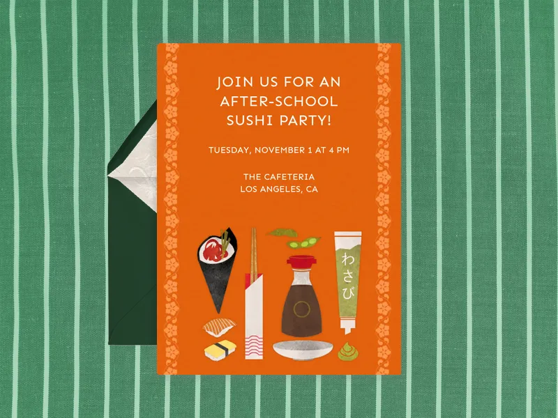 Sushi Social - school - Invitation