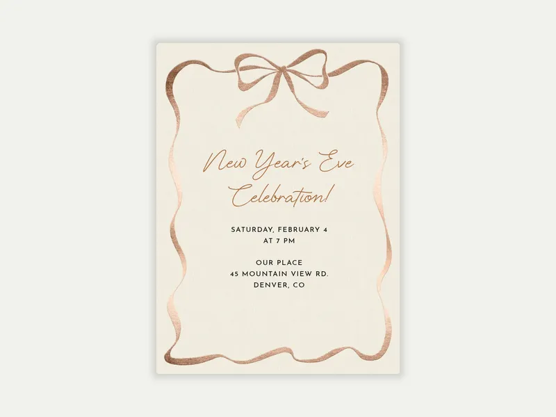 Foiled Ribbon - new_years - Invitation