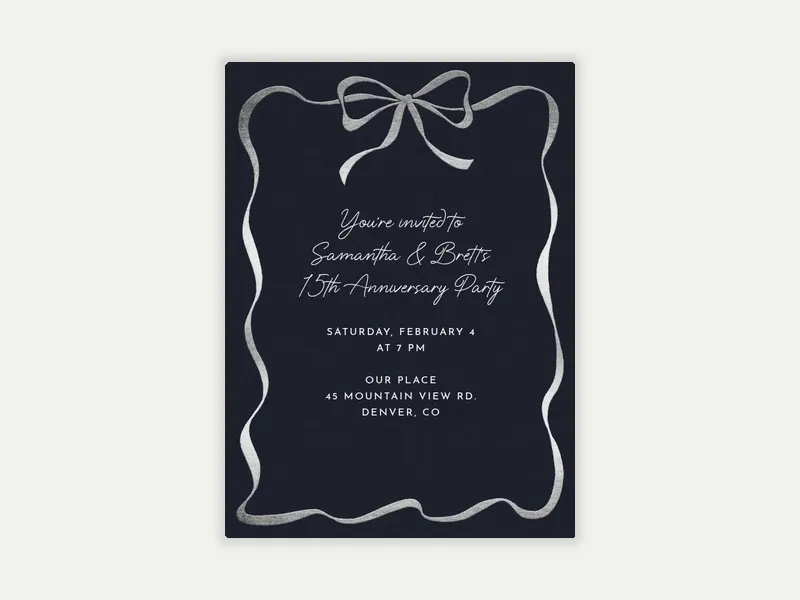 Foiled Ribbon - business_anniversary - Invitation