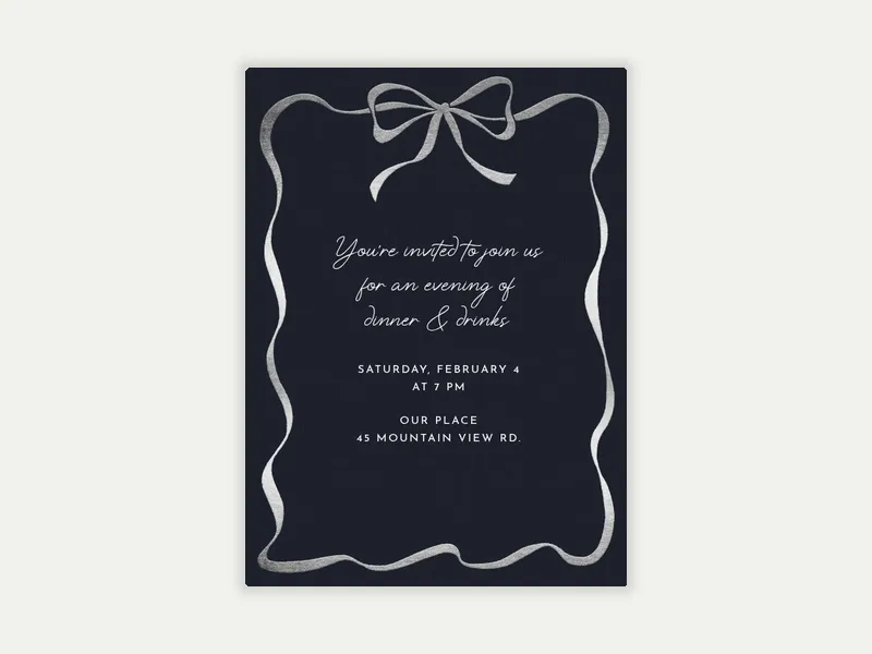 Foiled Ribbon Invitation free template design