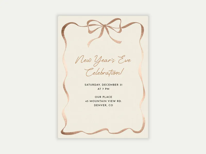 Foiled Ribbon - new_years - Invitation