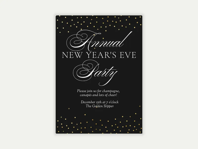 Gold Glitter Confetti - new_years - Invitation