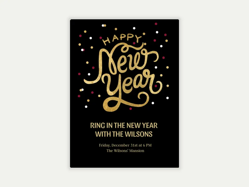 Happy New Year Gold - new_years - Invitation