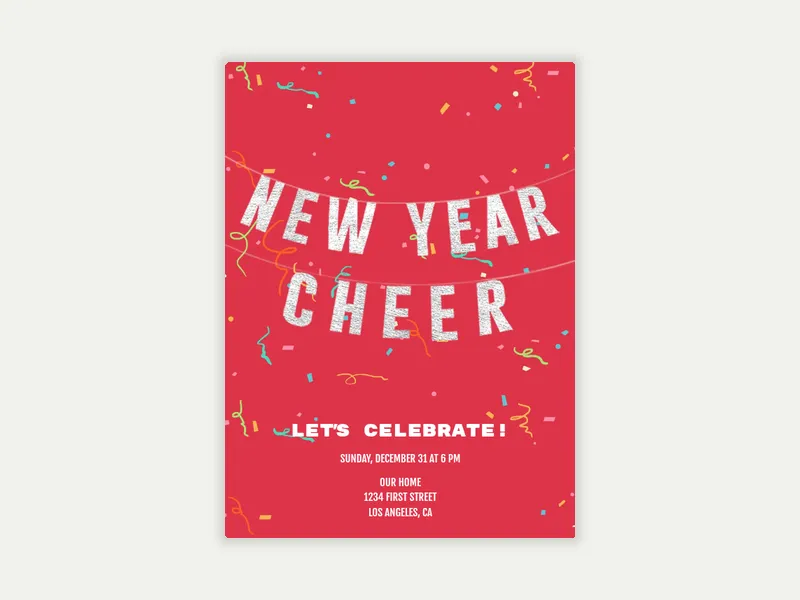 New Year Cheer Banner - new_years - Invitation
