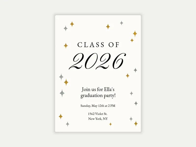 Retro Gold Stars - spring - Invitation