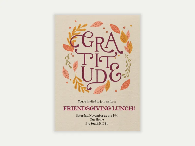 Floral Gratitude - friendsgiving - Invitation