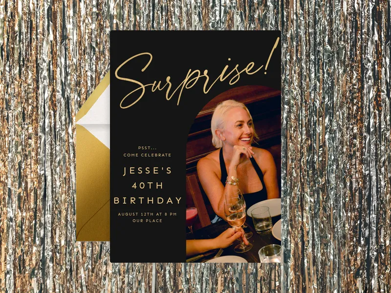 Modern Arch Surprise (Photo) - surprise_party - Invitation