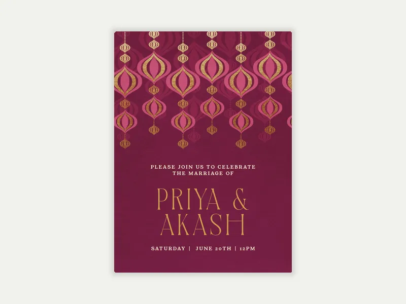 Diwali Pattern - wedding_weekend - Invitation