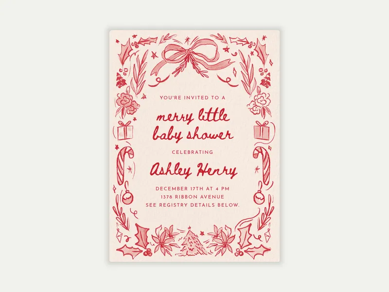 Doodle Wreath - holiday_party - Invitation