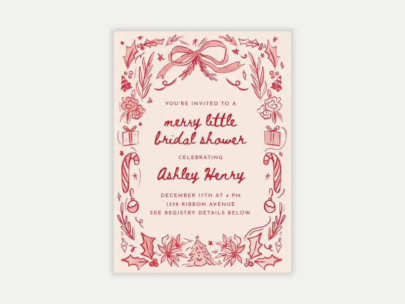 Doodle Wreath - bridal_shower - Invitation