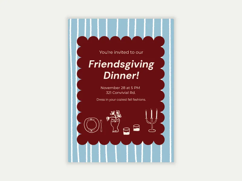 Scalloped & Striped x Jenna O’Brien of Feeling! Magazine - potluck - Invitation