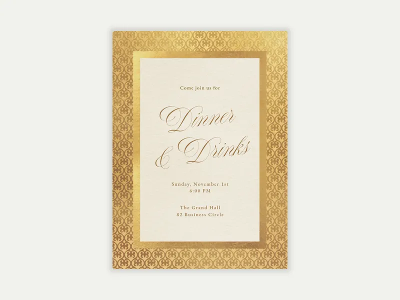 Gold Embossed Dinner - charity_fundraisers - Invitation
