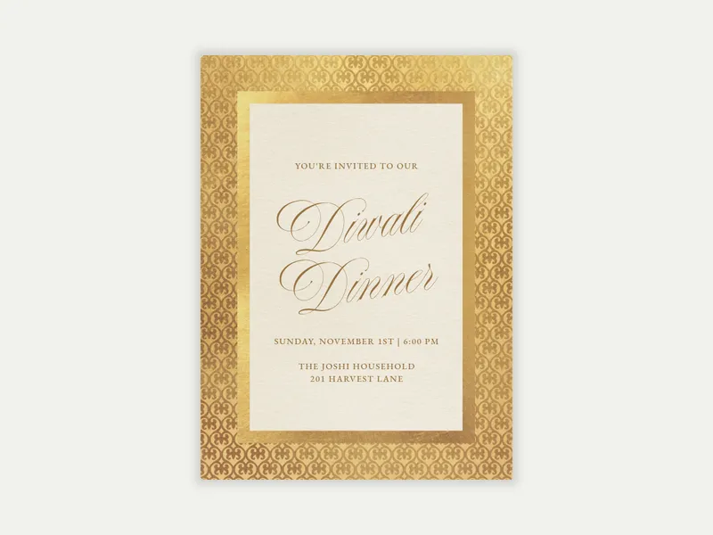 Gold Embossed Dinner - parties - Invitation