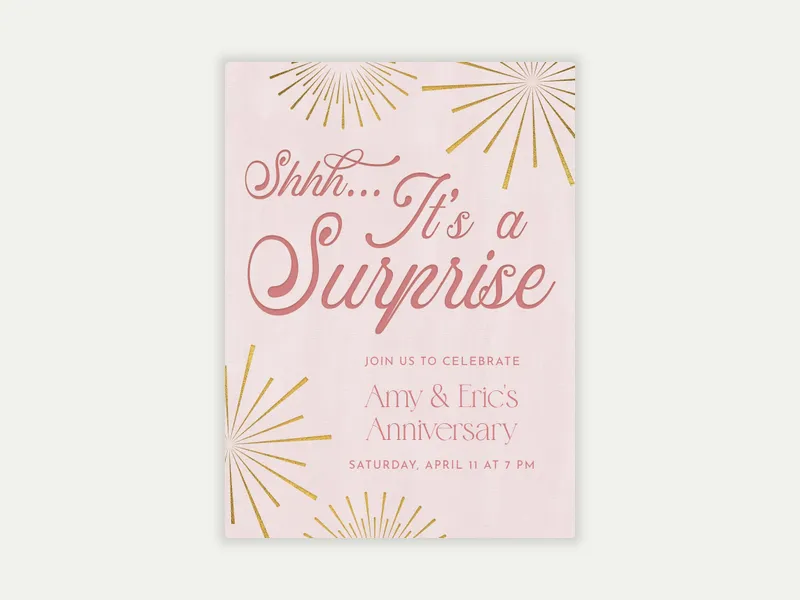 Surprise Shower - anniversary - Invitation