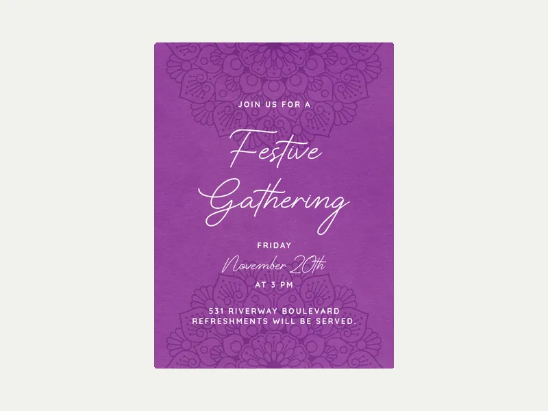 Gold Henna Invitation free template design