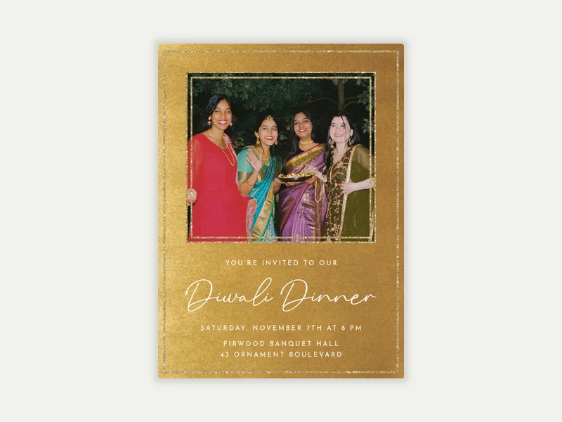 Festive Gold Metallic (Photo) - holidays - Invitation
