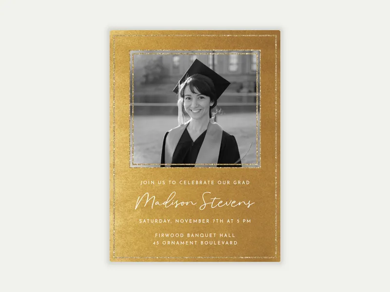 Festive Gold Metallic (Photo) - parties - Invitation