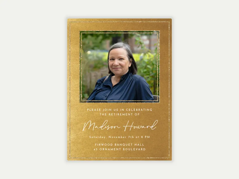 Festive Gold Metallic (Photo) - all_design_your_own - Invitation